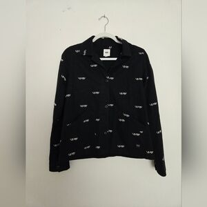 Vans limited edition breast cancer awareness black canvas button jacket | size s